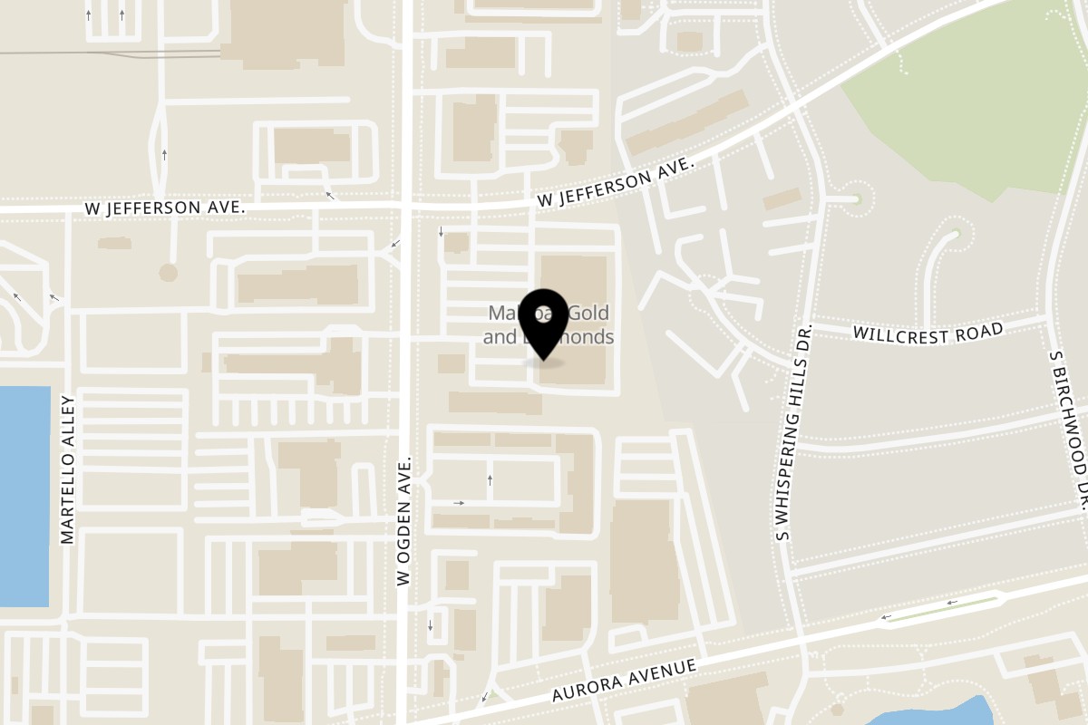 Map showing the location of Golconda Indian Restaurant & Banquets on 1568 W Ogden Ave Unit 140 in Naperville